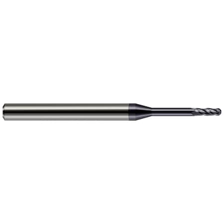 Miniature End Mill - 4 Flute - Ball 0.0400 Cutter DIA X 0.1200 Length Of Cut